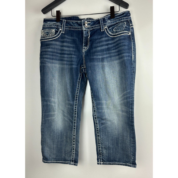 Vigoss The New York Capri Jeans Embellished Thick Stitch Women's Plus Size 20 - Picture 2 of 16